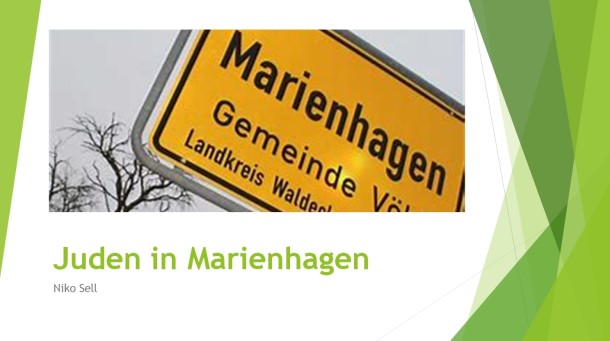 Titelbild der Powerpoint Präsentation mit Ortsschild