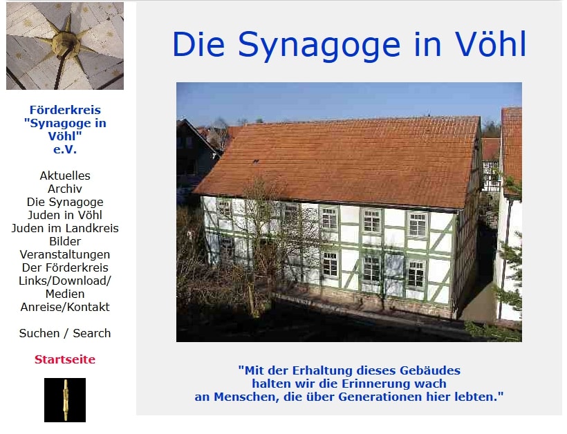 Screenshot der Website
