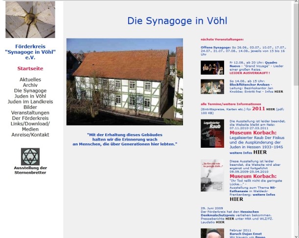 Screenshot der Website