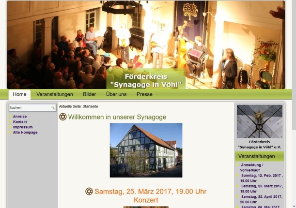 Screenshot der Website